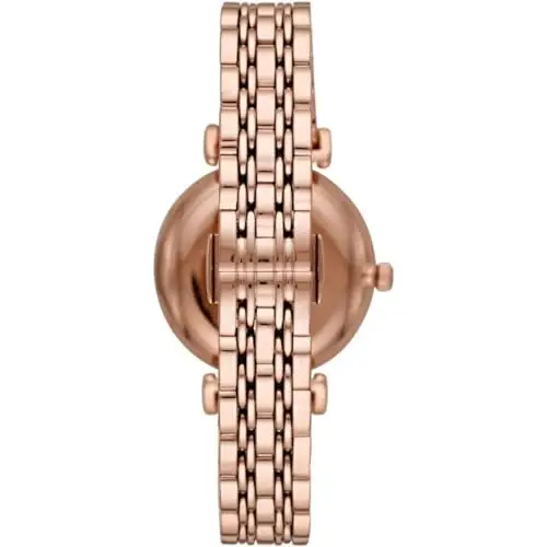 Emporio Armani Orologio Donna, movimento a due lancette, cassa in acciaio inossidabile oro rosa 32 mm con bracciale in miniatura 2
