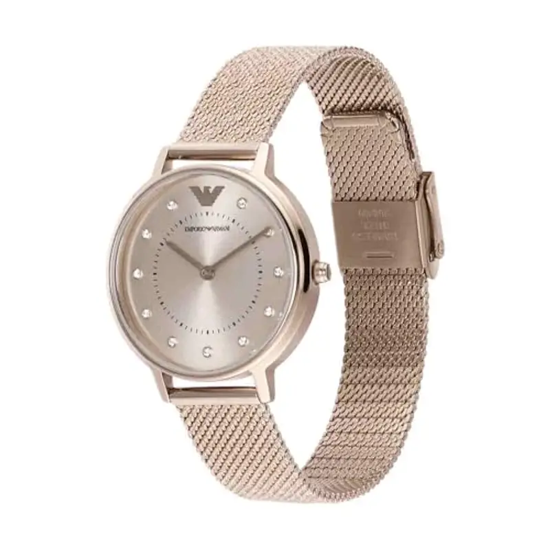 Emporio Armani Orologio Donna, movimento a due lancette, cassa in acciaio inossidabile rosa 32 mm con bracciale in miniatura 3