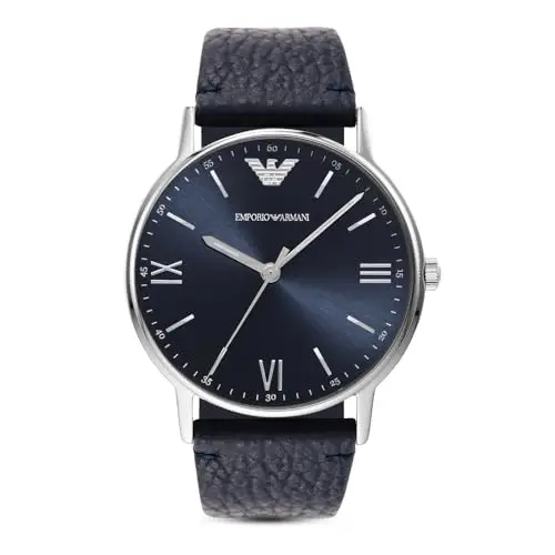 Emporio Armani Orologio Uomo, movimento a tre lancette, cassa in acciaio inossidabile argento da 41 mm con cinturino in miniatura 3