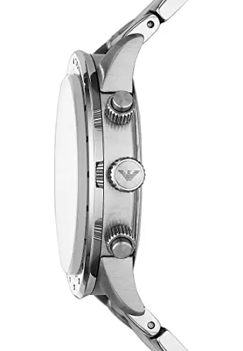 Emporio Armani Orologio Uomo, movimento cronografo al quarzo, cassa in acciaio inossidabile 43 mm con bracciale in miniatura 3