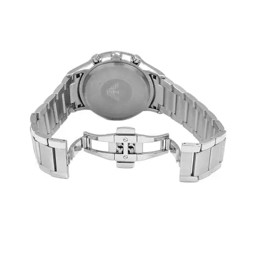 Emporio Armani Orologio Uomo, movimento cronografo, cassa in acciaio inossidabile 43 mm con bracciale in acciaio miniatura 2