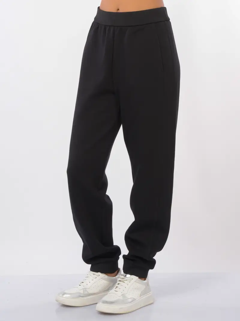 pantalone da donna Emporio Armani baggy in felpa NERO