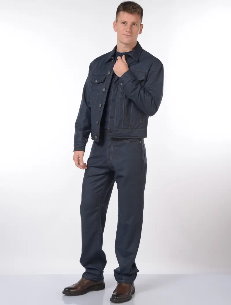 pantalone da uomo Emporio Armani cinque tasche in lana Blu miniatura 2