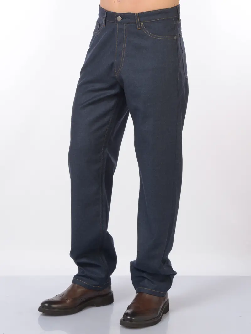 pantalone da uomo Emporio Armani cinque tasche in lana Blu