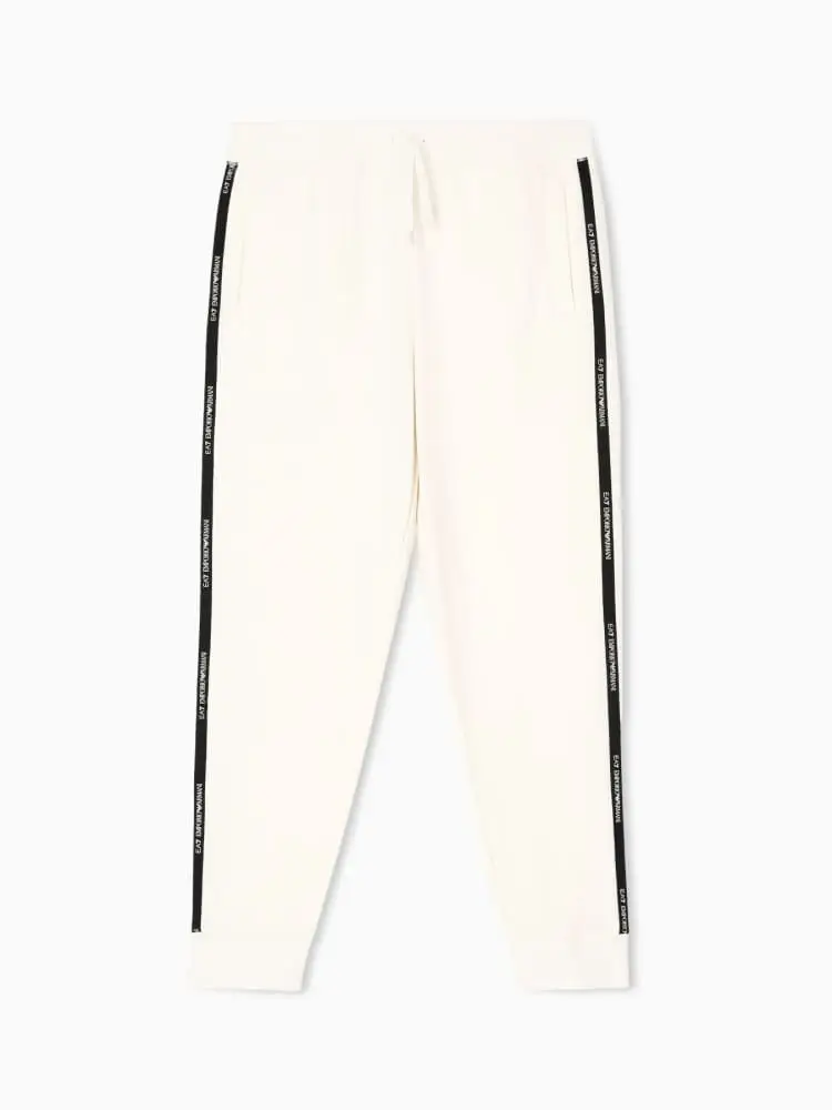 pantaloni jogger logo series in misto cotone bianco