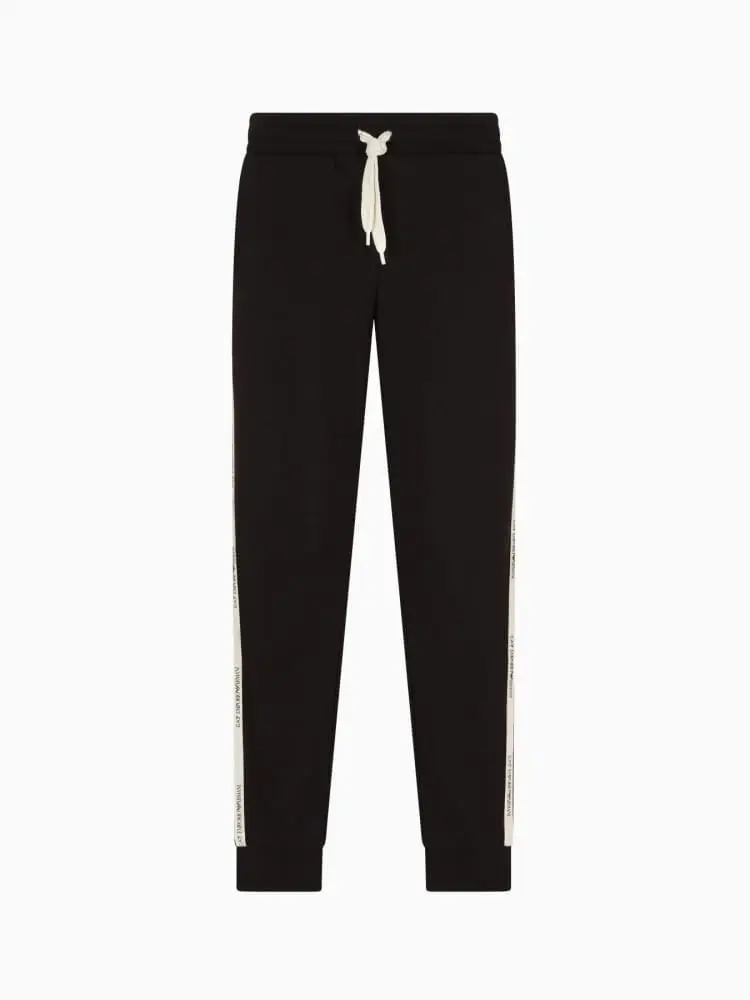 pantaloni jogger logo series in misto cotone nero