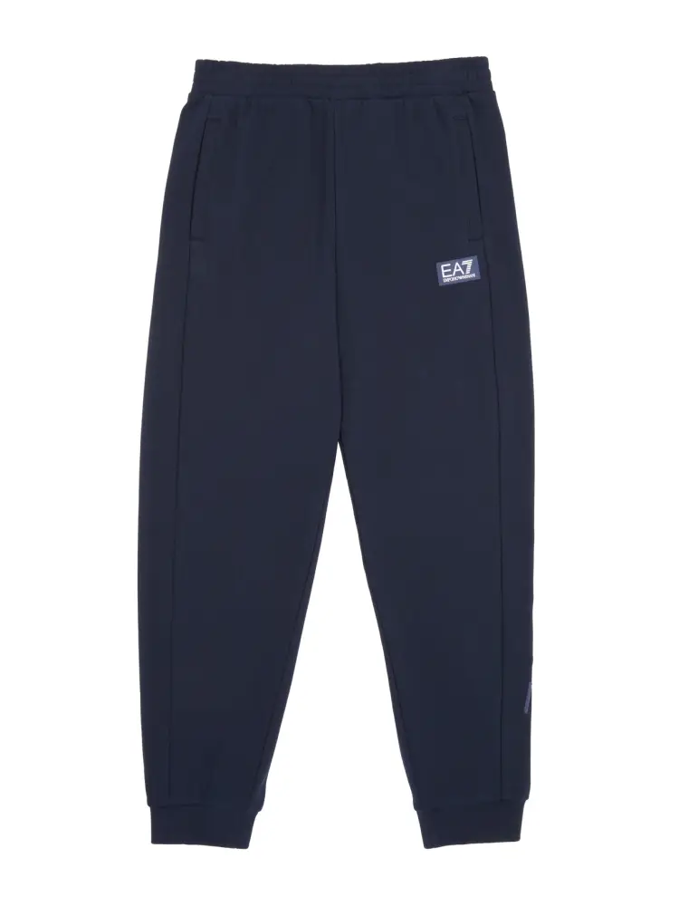 pantaloni tuta kids/junior blu con mini patch logo e logo su gamba