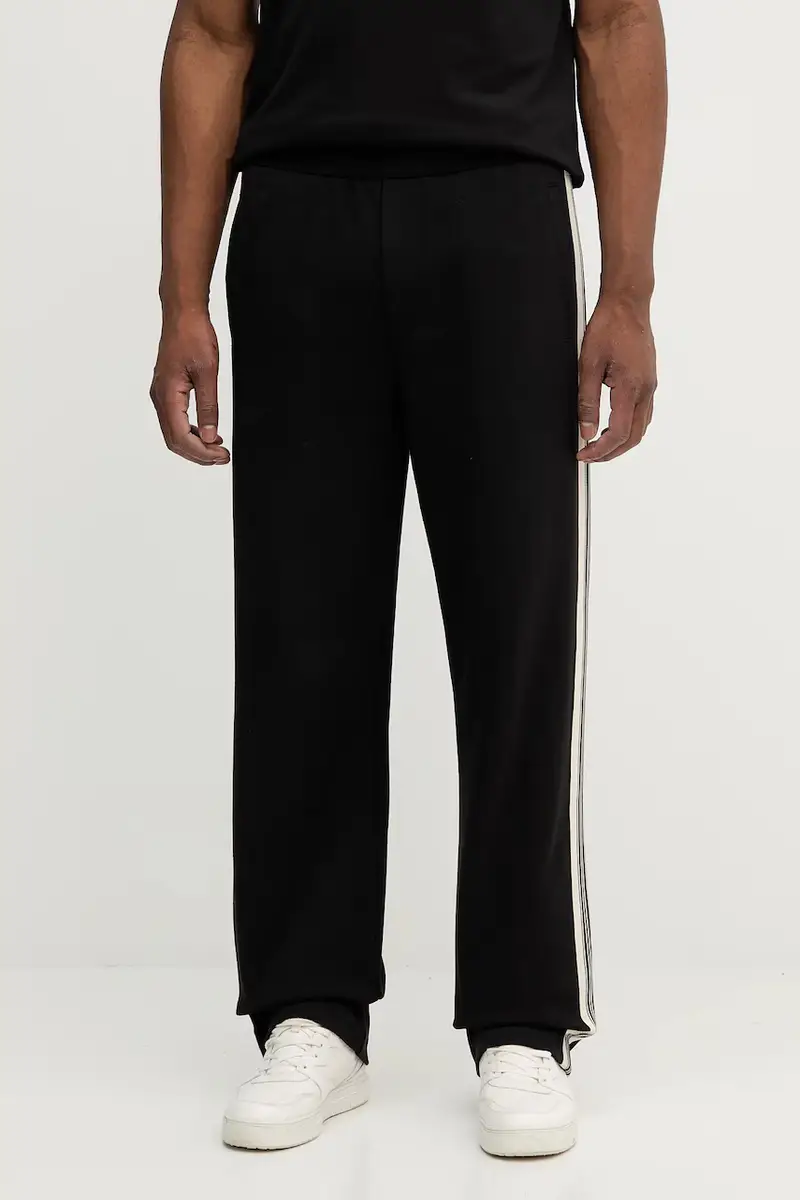 pantaloni tuta uomo colore nero con applicazione EM002873 AF13488