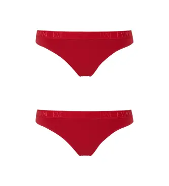 per donna EW000402_AF10891 Set di 2 perizomi rossi in microfibra iconici (M), Rosso, Homewear, Poliamide