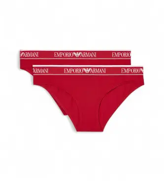 per donna EW000403_AF15345 Set di 2 mutandine rosse con logo iconico (L), Rosso, Homewear, Cotone, Outdoor