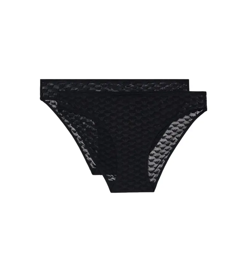 per donna. EW000403_AF15358 Set di 2 mutandine nere All Over Eagle Mesh (L), Nero, Homewear, Poliamide