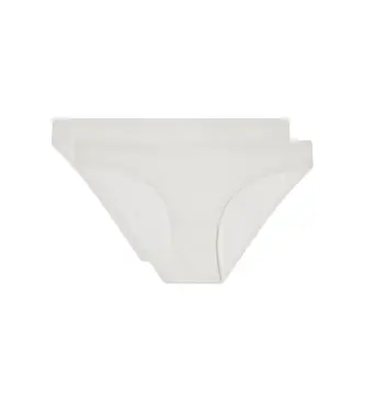 per donna EW000403_AF19030 Set di 2 mutandine bianche in rete con monogramma (XS), Bianco, Homewear, Poliamide