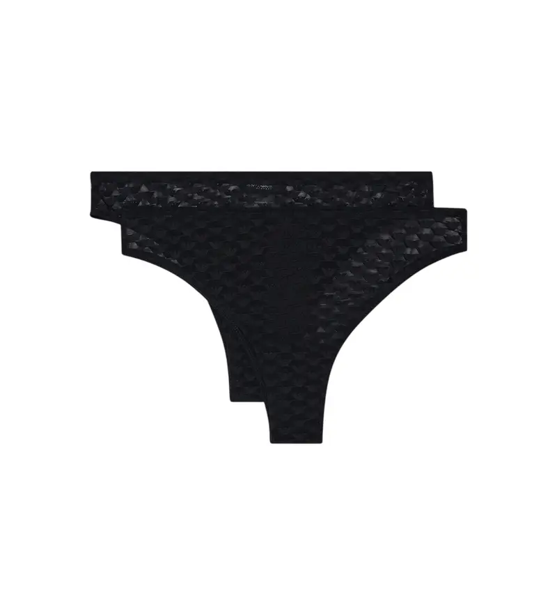 per donna. EW000406_AF15358 Set di 2 perizomi neri con motivo Eagle (L), Nero, Homewear, Poliamide