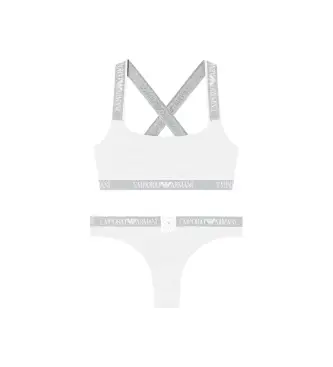 per donna EW001905_AF15345 Completo intimo grigio con logo iconico (M), Homewear, Cotone