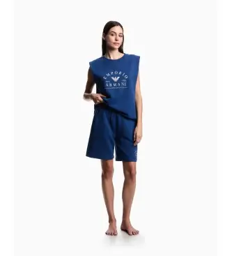 per donna EW003004_AF19031 Felpa da salotto blu navy (L), Homewear, Cotone, Senza maniche / cinghie