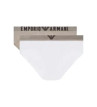 per uomo EM000251_AF18893 Set di 2 Eco Slip, bianco e tortora (XL), Homewear, Viscosa, Taupe