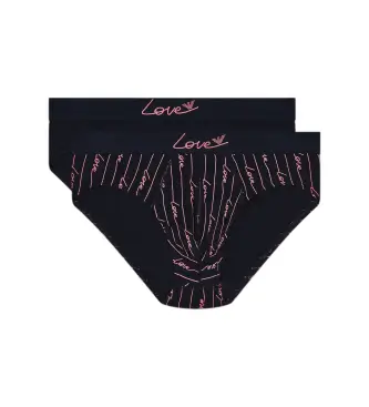 per uomo EM000251_AF19049 Set di 2 slip blu navy per San Valentino (S), Homewear, Cotone