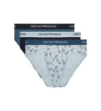 per uomo EM000256_AF20671 Set di 3 sottovesti da giorno, blu e blu navy (L), Homewear, Cotone