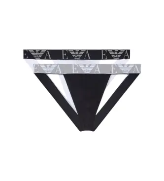 per uomo EM000257_AF20668 Set di 2 slip Bold Monogram nero, bianco (XL), Homewear, Cotone