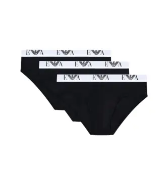 per uomo EM000258_AF14131 Set di 3 slip in cotone elasticizzato nero (L), Homewear