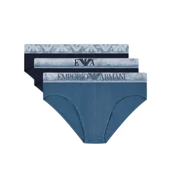 per uomo EM000258_AF18886 Set di 3 Slip Regolabili blu, blu navy (M), Homewear, Cotone