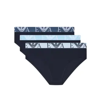 per uomo EM000258_AF20668 Set di 3 slip blu navy Prest (M), Homewear, Cotone