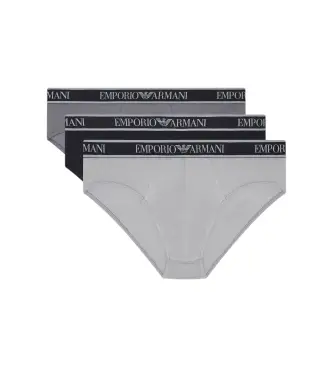 per uomo EM000258_AF20669 Set 3 Slips Core Logoband nero, grigio (S), Homewear, Cotone