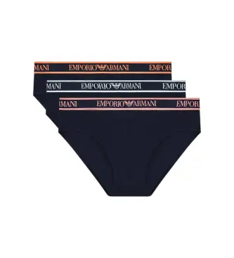 per uomo EM000258_AF20669 Set di 3 slip con logo blu navy (XXL), Homewear, Cotone