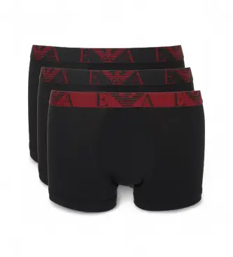 per uomo EM000259_AF10778 Set di 3 boxer neri (M), Nero, Homewear, Cotone
