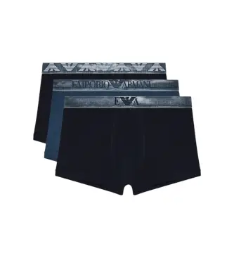 per uomo EM000259_AF18886 Set di 3 boxer, design blu navy (L), Homewear, Cotone