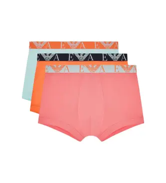 per uomo EM000259_AF20668 Set di 3 boxer semplici in rosa, turchese e arancione (L), Homewear, Cotone