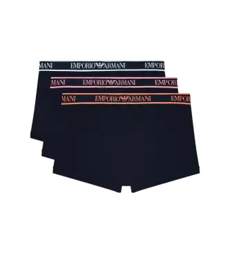 per uomo EM000259_AF20669 Set di 3 boxer Core con logo blu navy (M), Homewear, Cotone