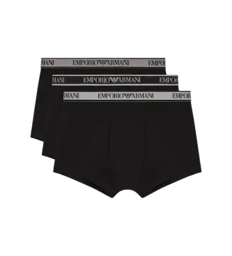per uomo EM000259_AF20669 Set di 3 boxer Core con logo nero (XL), Homewear, Cotone