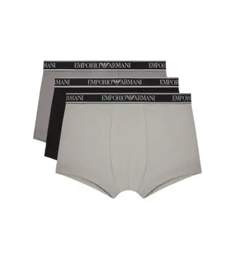 per uomo EM000259_AF20669 Set di 3 boxer Usa nero, grigio (XL), Homewear, Cotone