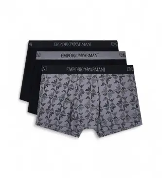 per uomo EM000260_AF10800 Set di 3 boxer neri (L), Nero, Casual, Homewear, Cotone