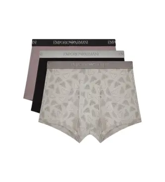 per uomo EM000260_AF20671 Set di 3 boxer Tons grigio, nero (XL), Homewear, Cotone