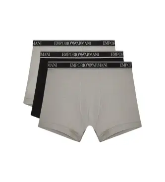 per uomo EM000261_AF20669 Set di 3 boxer Confot neri, grigi (M), Nero, Homewear, Grigio, Cotone