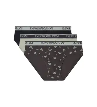 per uomo EM000369_AF20669 Set 3 Slips Logo nero, verde, grigio (XXL), Homewear, Cotone