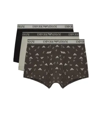 per uomo EM000370_AF20669 Set di 3 boxer Core neri, grigi (M), Nero, Homewear, Grigio, Cotone