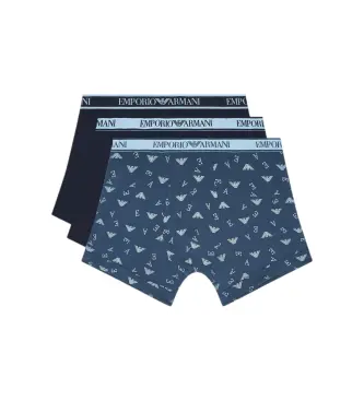per uomo EM000371_AF20669 Set 3 boxer Core con logo blu (XXL), Homewear, Cotone, Navy
