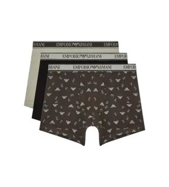 per uomo EM000371_AF20669 Set di 3 boxer Core Logoband grigio, blu navy (XXL), Nero, Homewear, Cotone