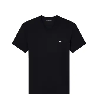 per uomo EM000380_AF14133 Maglia Home V nera (M), Nero, Homewear, Manica corta Naturale