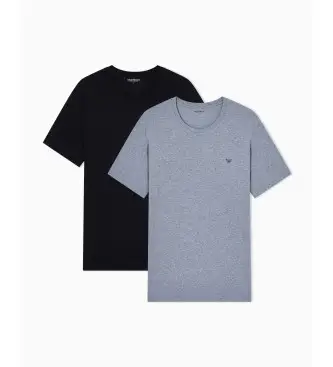 per uomo EM000391_AF18881 Set di 2 magliette Endurance, grigio e nero (L), Homewear, Cotone, Manica corta