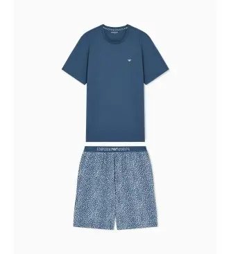 per uomo EM000399_AF18885 Pigiama blu basico (S), Homewear, Cotone, Manica corta