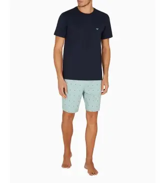 per uomo EM000400_AF14994 Pigiama blu navy classico (L), Homewear, Cotone, Manica corta