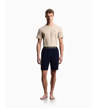 per uomo EM000400_AF18881 Comodo pigiama beige (L), Homewear, Cotone, Manica corta