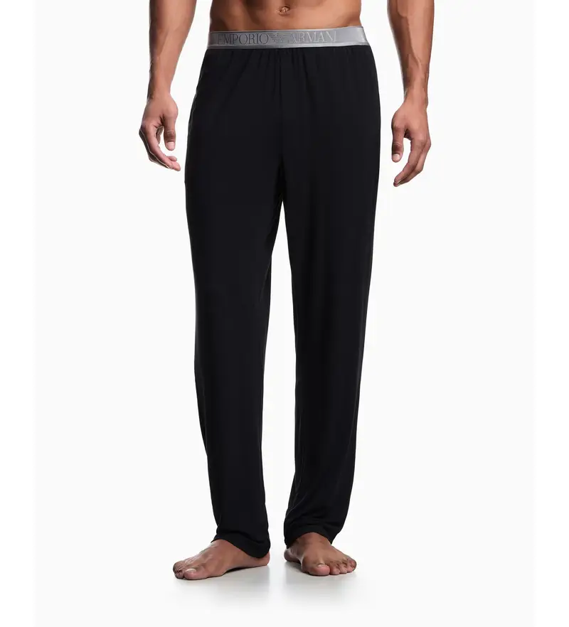 per uomo. EM000516_AF14988 Pantaloni neri morbidi Homie (L), Nero, Homewear, Modal