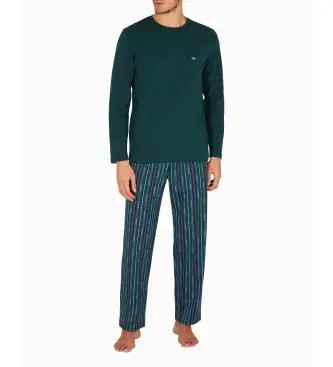per uomo EM000611_AF14994 Pigiama da notte verde (L), Casual, Homewear, Cotone, Elastan