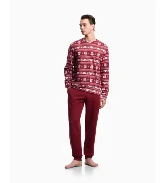 per uomo EM000617_AF15009 Pigiama rosso per le feste (L), Homewear, Poliamide Bordeaux