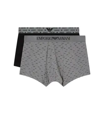 per uomo EM001014_AF18885 Set di 2 boxer, mix grigio e nero (M), Homewear, Cotone